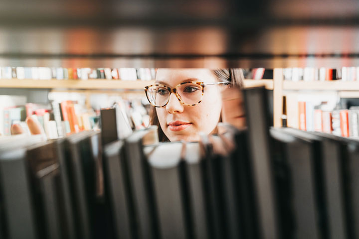 Caught looking at the books